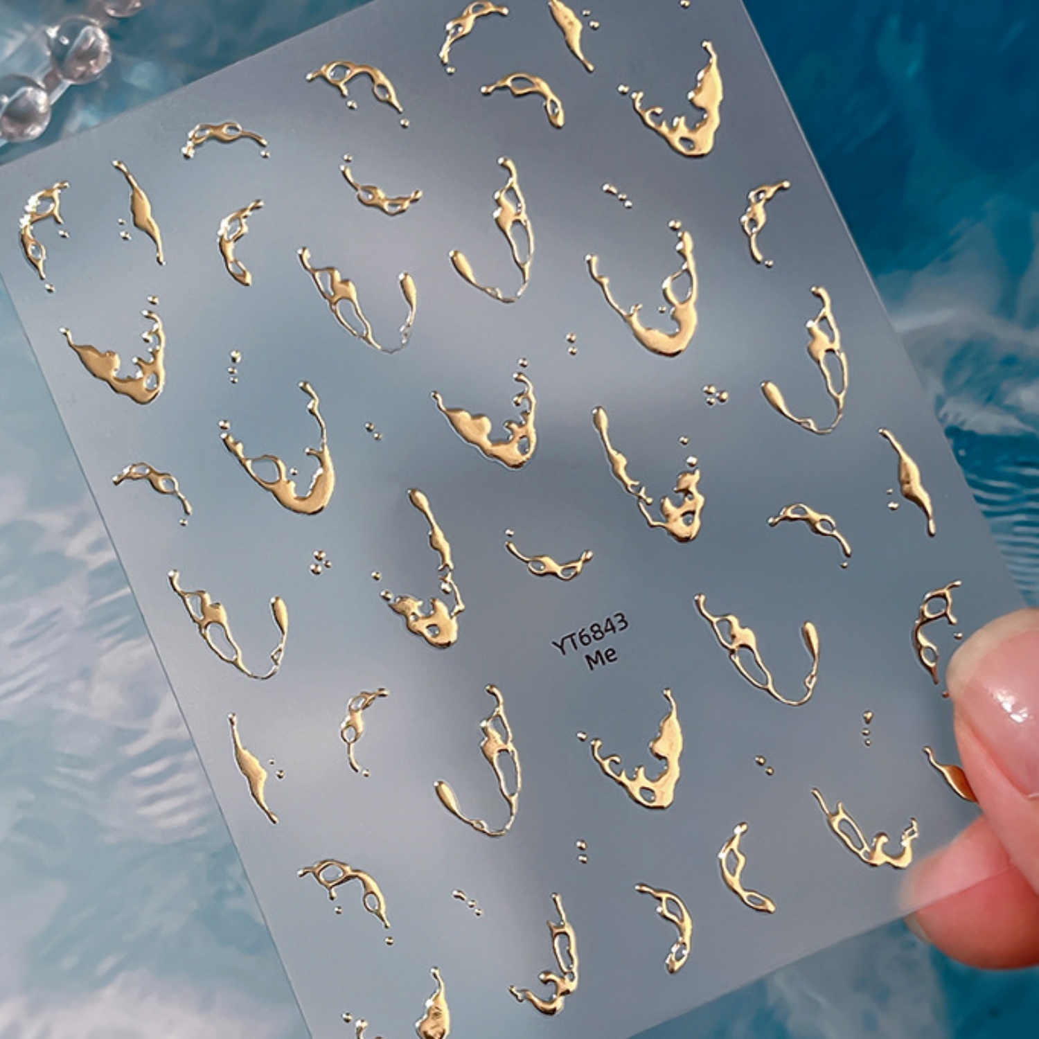 Gold Foil Water Splash 5D Nail - Gold Foil Flakes recension och pris