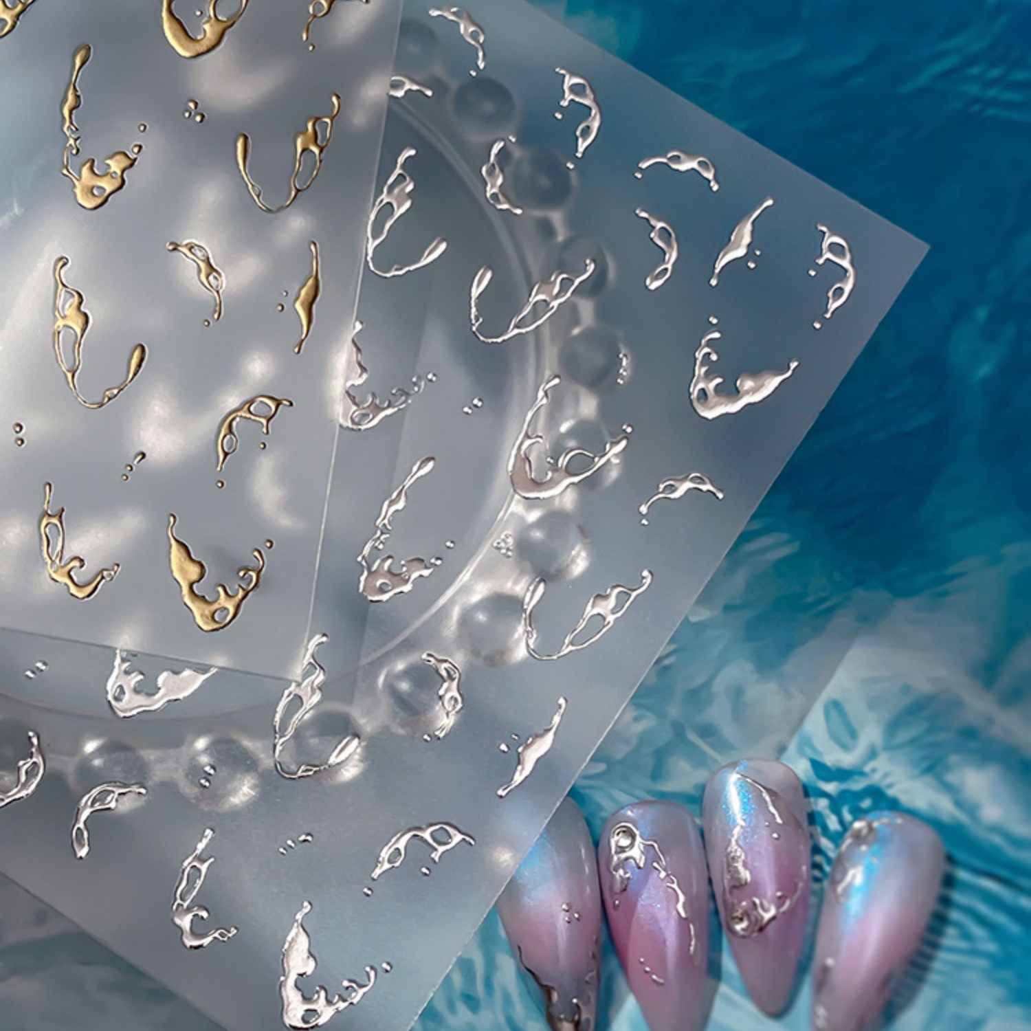 Gold Foil Water Splash 5D Nail - Gold Foil Flakes recension och pris