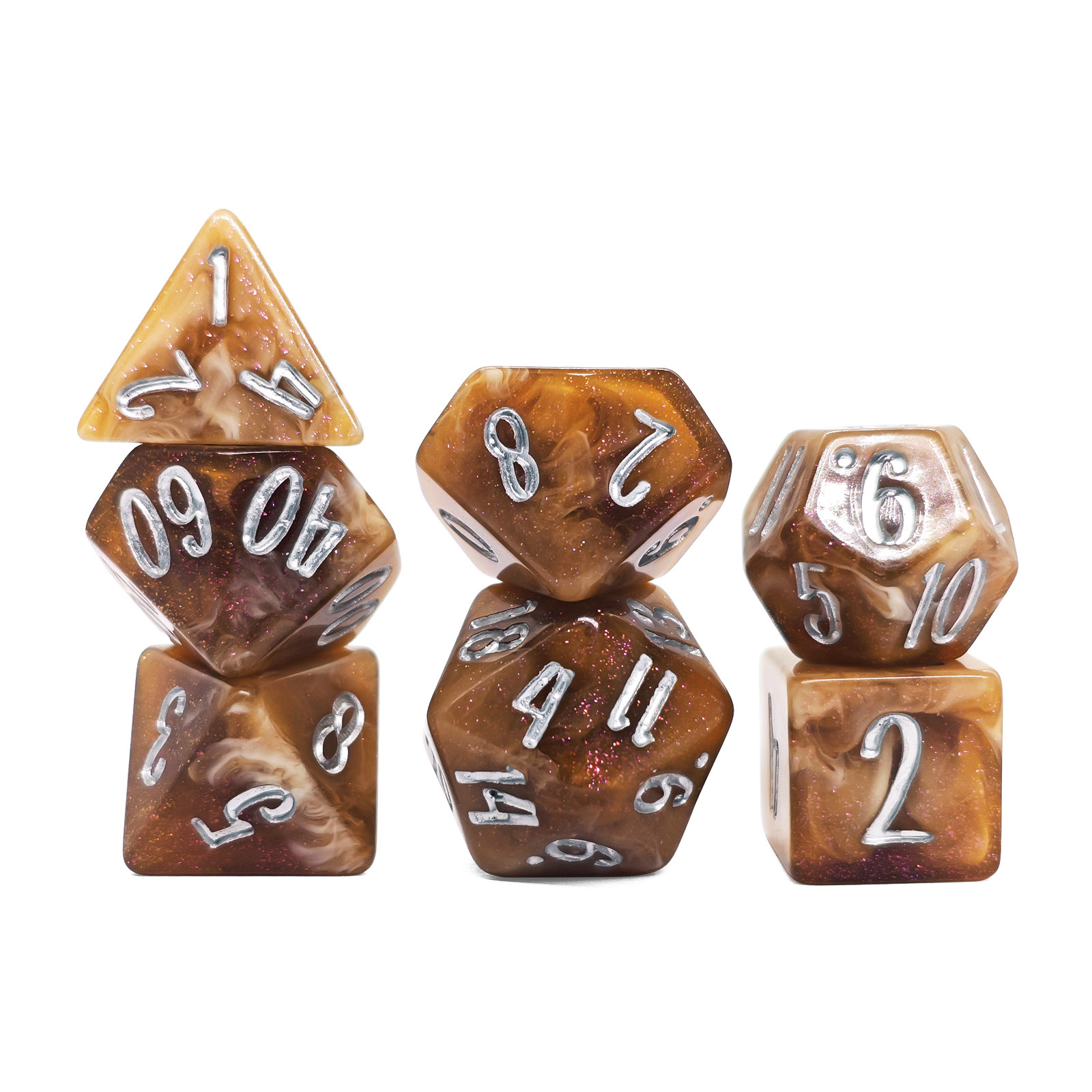 7Pcs Rosa Cappuccino Swirl Gli - Resin Glitter Pack recension och pris