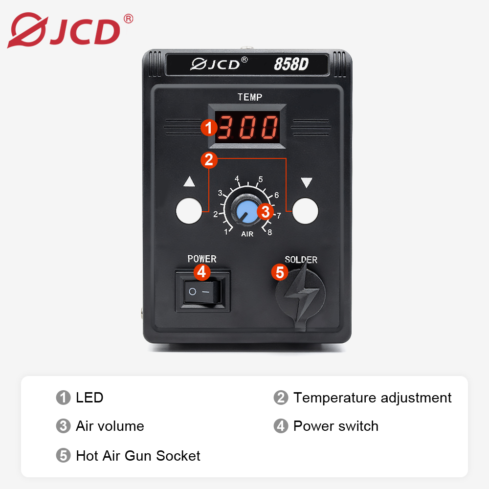 JCD Hot Air Gun 858D 700W BGA  - Heat Gun Small recension och pris